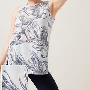 NWT Athleta Zephyr Redefined Tank, Sumi Marble Light Blue, Size 2X